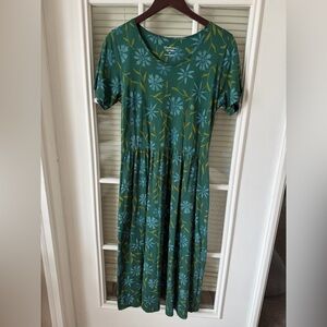 Gudrun Sjoden Dress Isolde Green Floral Jersey Dress Size M